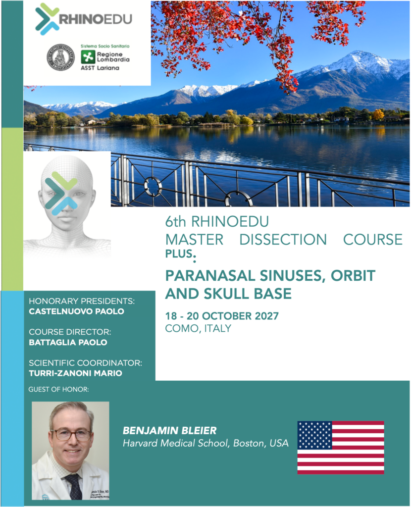 6th RHINOEDU MASTER DISSECTION COURSE PLUS: PARANASAL SINUSES, ORBIT AND SKULL BASE